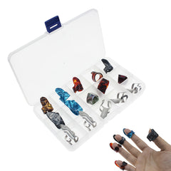 15pcs Colorful Guitar Thumb and Finger Picks Set with Storage Box