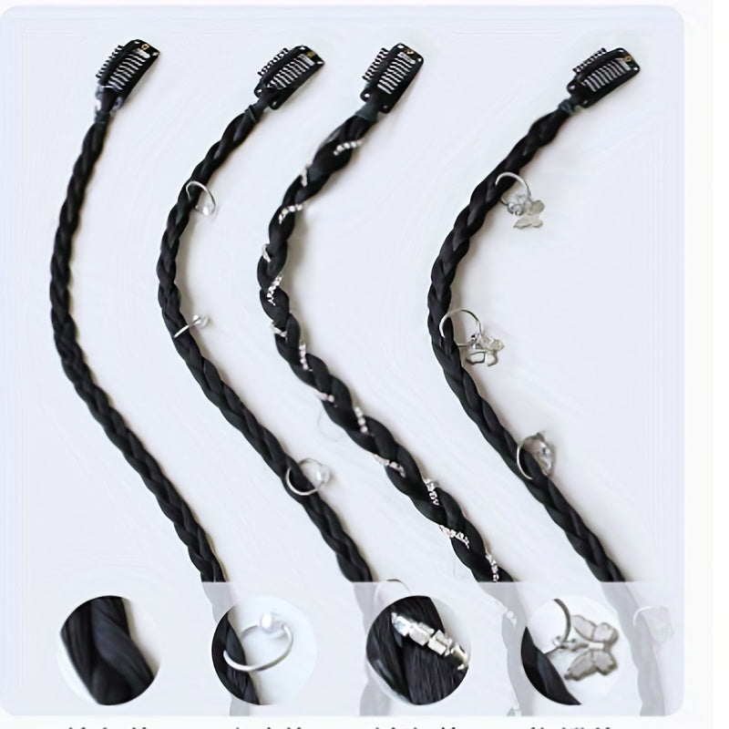 Y2K Hair Clip Braided Ponytail Wig Boxing Dreadlock Wigs Accessories