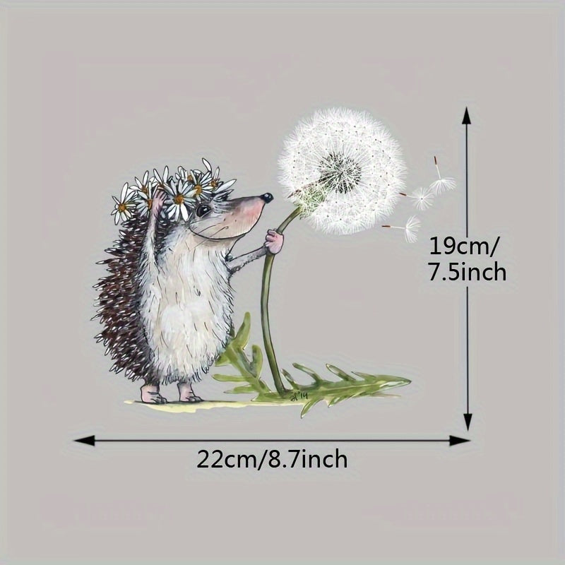 Hedgehog Dandelion DIY Iron on Heat Transfer Sticker Patch