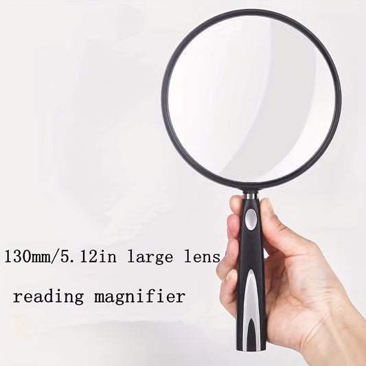 Large 130mm Magnifying Glass - Handheld Magnifier for Reading Small Prints