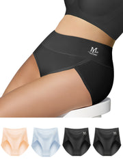 4 Pack Plus Size Panties Set Plus Comfort Letter Print Stretch Soft Panties