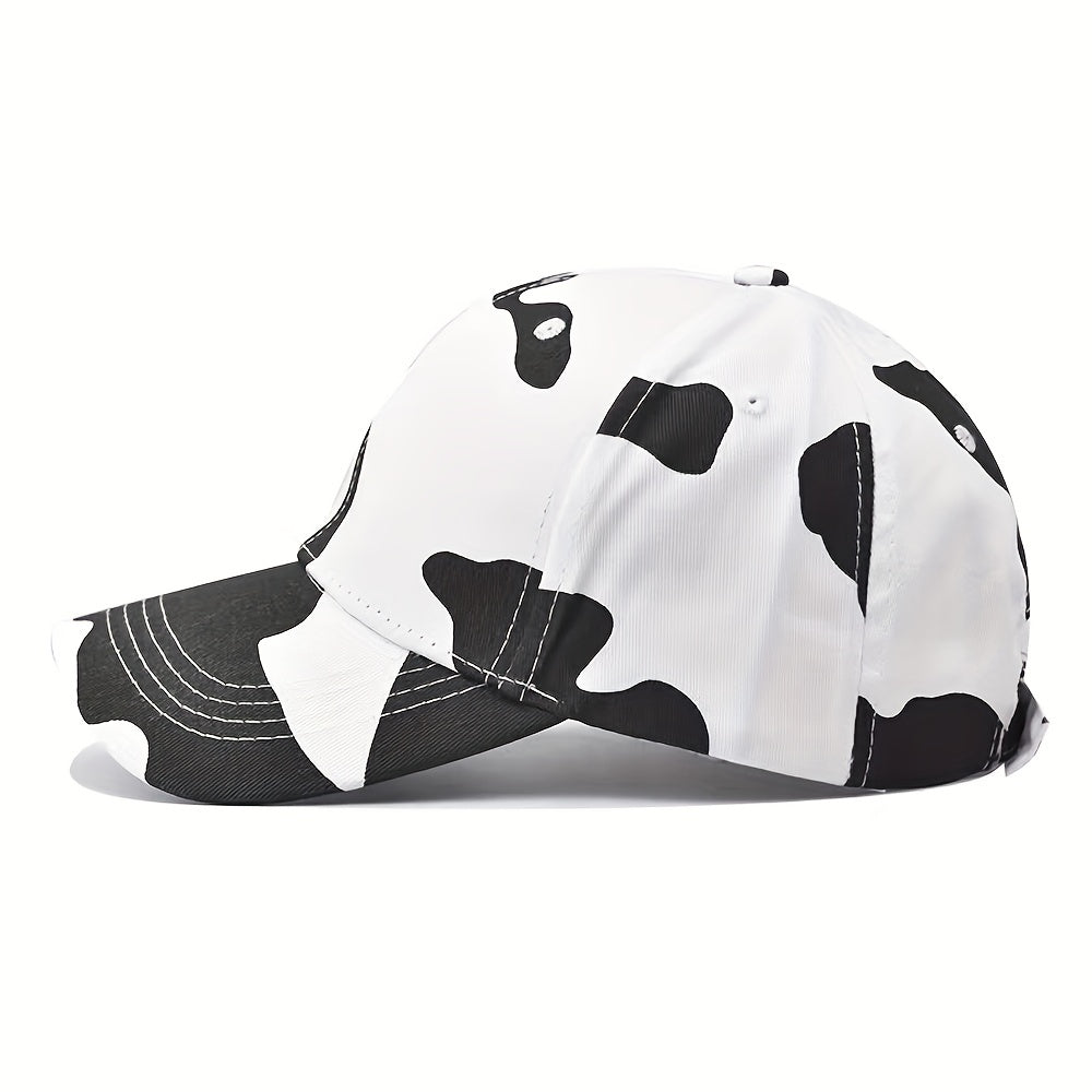 Cow Pattern Printed Baseball Cap Casual Dad Hat Adjustable Sun Hat For Women