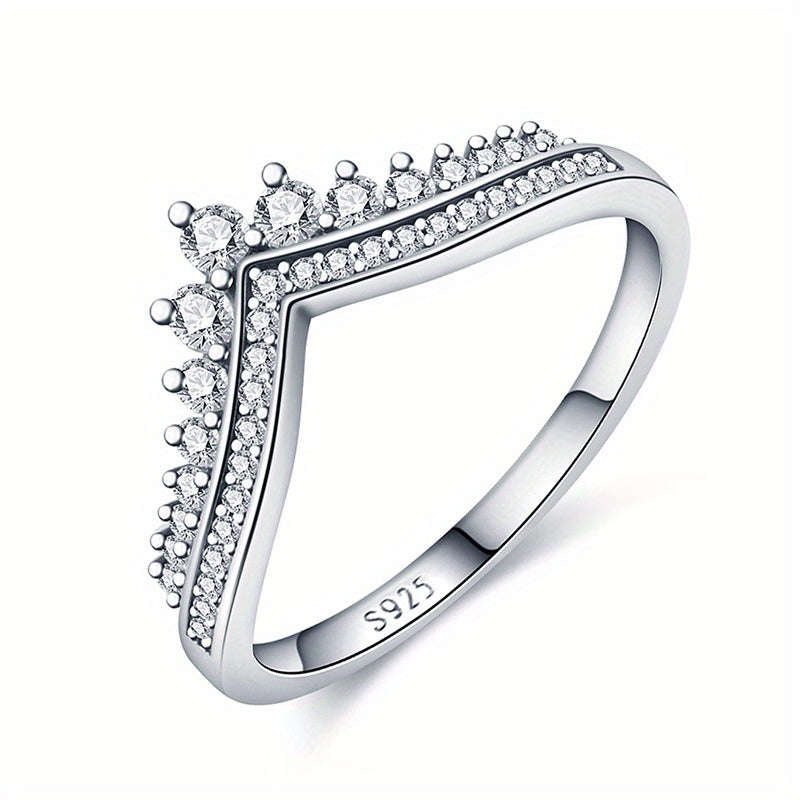 925 Silver Stone Eternity Ring Wedding Party Jewelry Gift