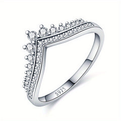 925 Silver Stone Eternity Ring Wedding Party Jewelry Gift