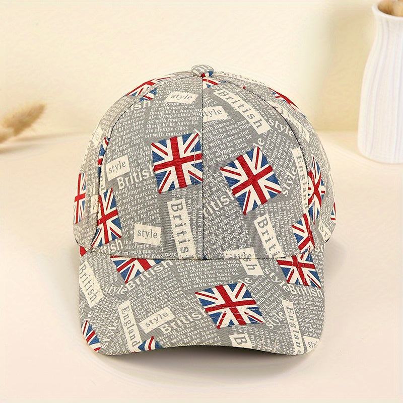 British Flag Print Baseball Cap Vintage Dad Hats Casual Unisex Hip Hop Sun Hats