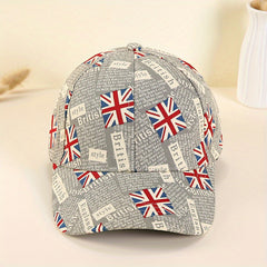 British Flag Print Baseball Cap Vintage Dad Hats Casual Unisex Hip Hop Sun Hats
