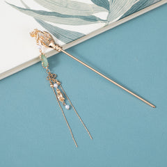 Hanfu Hairpin Faux Pearl Jade Tassel Hair Pin Vintage Chinese Style Cheongsam