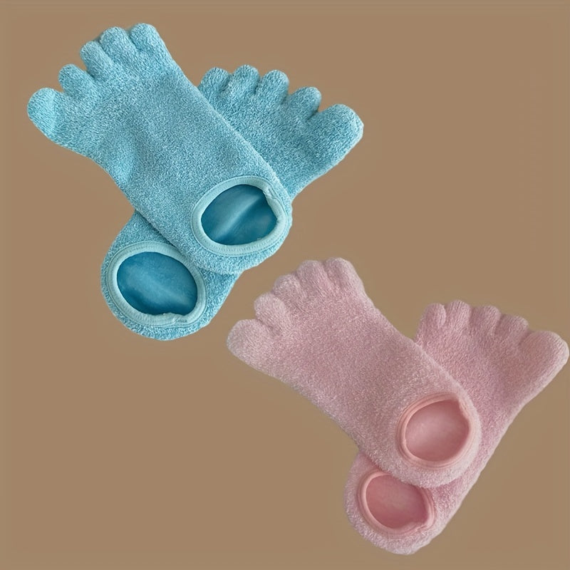 Fuzzy Toe Socks 5 Pairs Moisturizing Crew Socks Women's Stockings & Hosiery