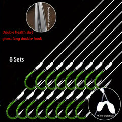 8 Sets Winter Fishing Hook Barbed Hooks With Sub line Izu Fishing Hook 
