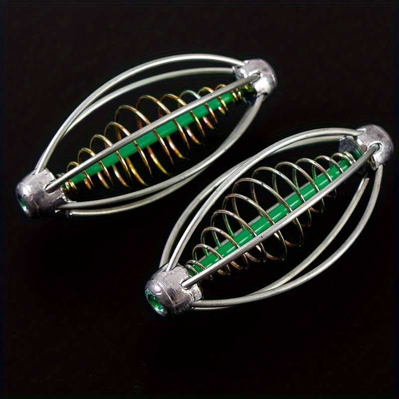 2pcs Fishing Bait Cages Spring Fishing Feeders Bait Holders