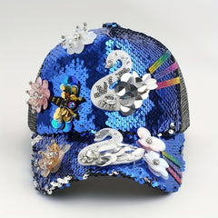 Rhinestone Sequin Baseball Cap Women's Sunshade Peaked Cap