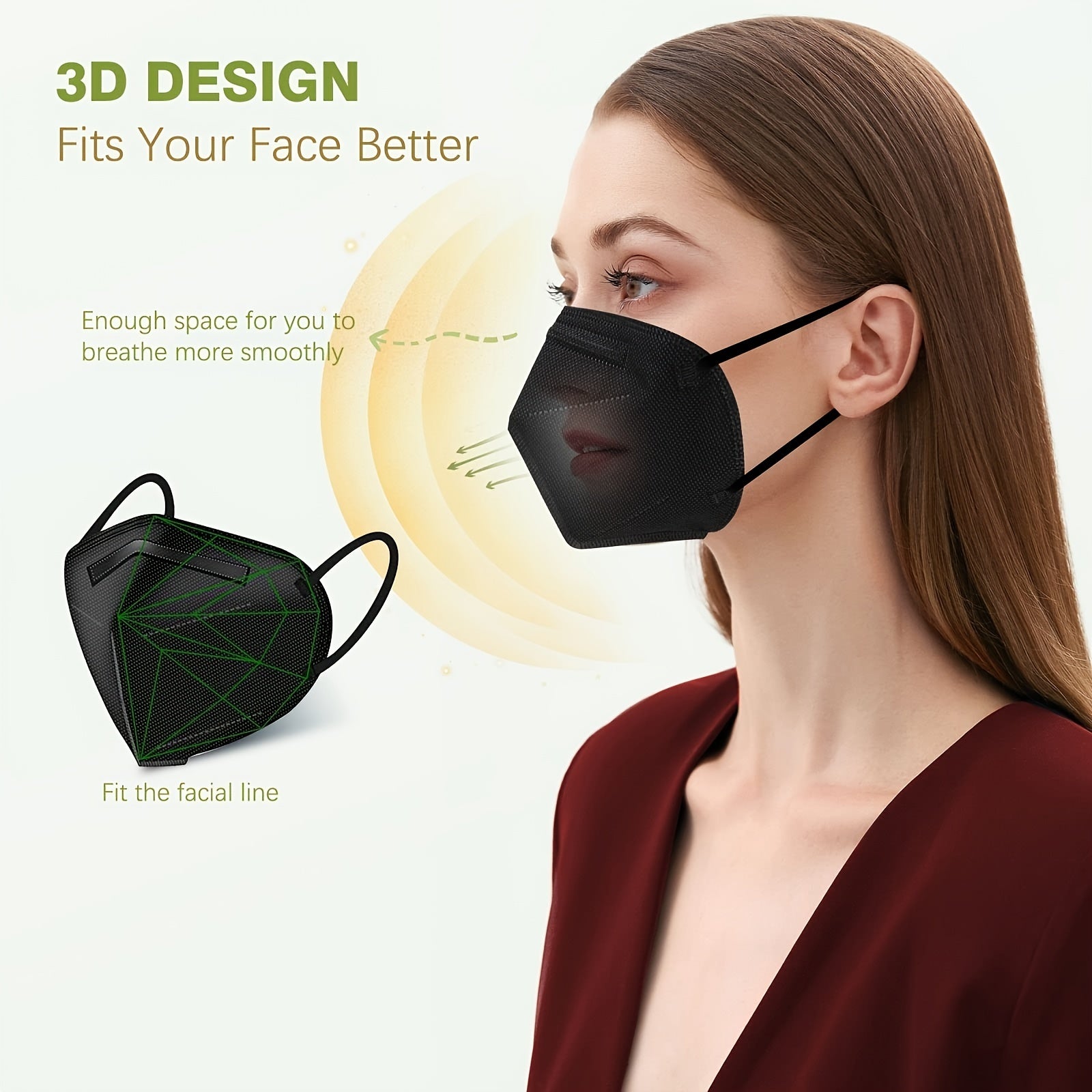 50pcs KN95 Face Masks 5 Ply Safety Respirator Dust Disposable KN95 Mask