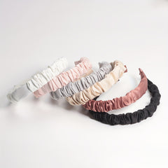 6PCS Solid Satin Hair Band Headdress Head Hoop For Women Girls
