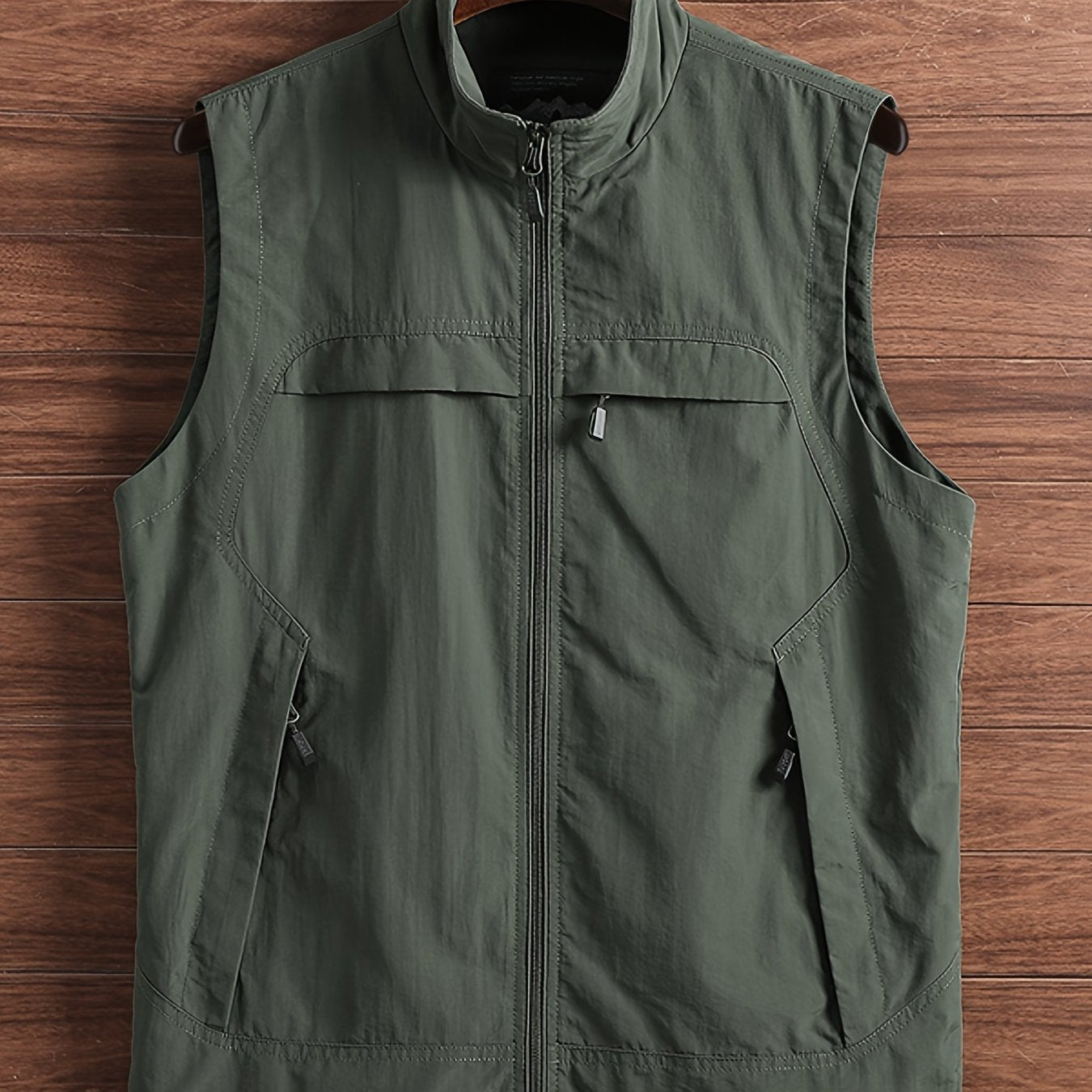 Men's Zipper Pockets Cargo Vest for Outdoor Activities