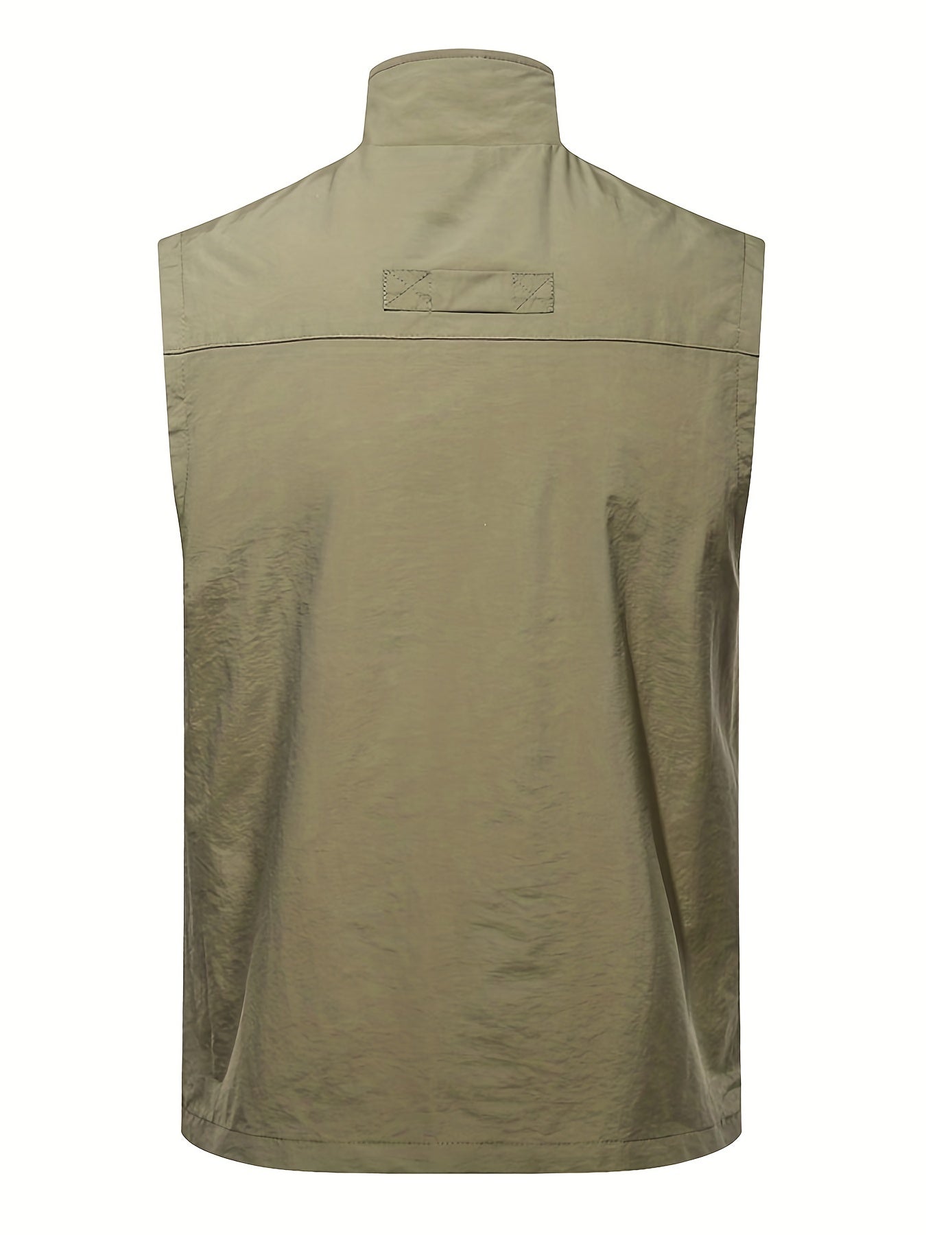 Men's Stand Collar Zip Up Cargo Vest for Outdoor Activities