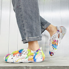Unisex Foam Slides Comfortable Clogs Couple Graffiti Garden Shoes