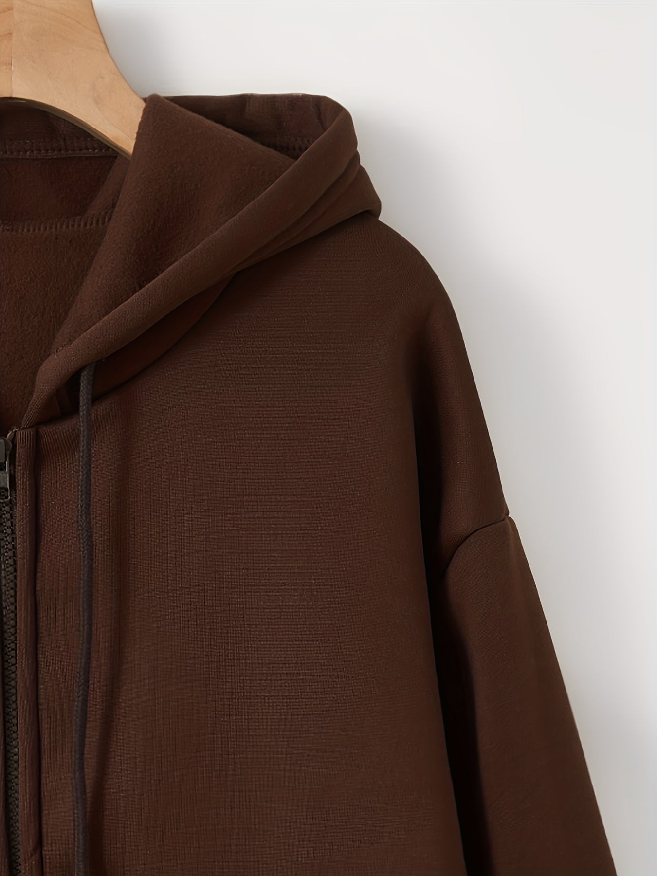 Solid Zip Up Hoodie Long Sleeve Sweatshirt