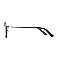 OUWEN Polarized Polygon Sunshade Mirror Unisex Full Frame Aviator Glasses Gray