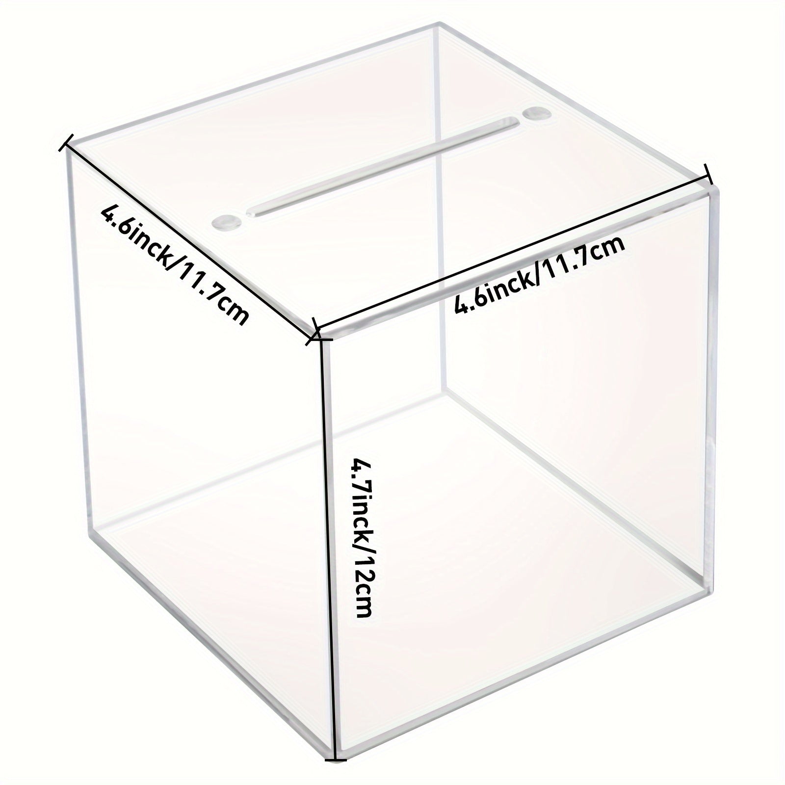 Clear Acrylic Unopenable Piggy Bank for Adults, 12-inch Money Savings Box