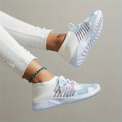 Women's Cartoon Bear Mesh Sneakers Lace-up Casual Running Shoes