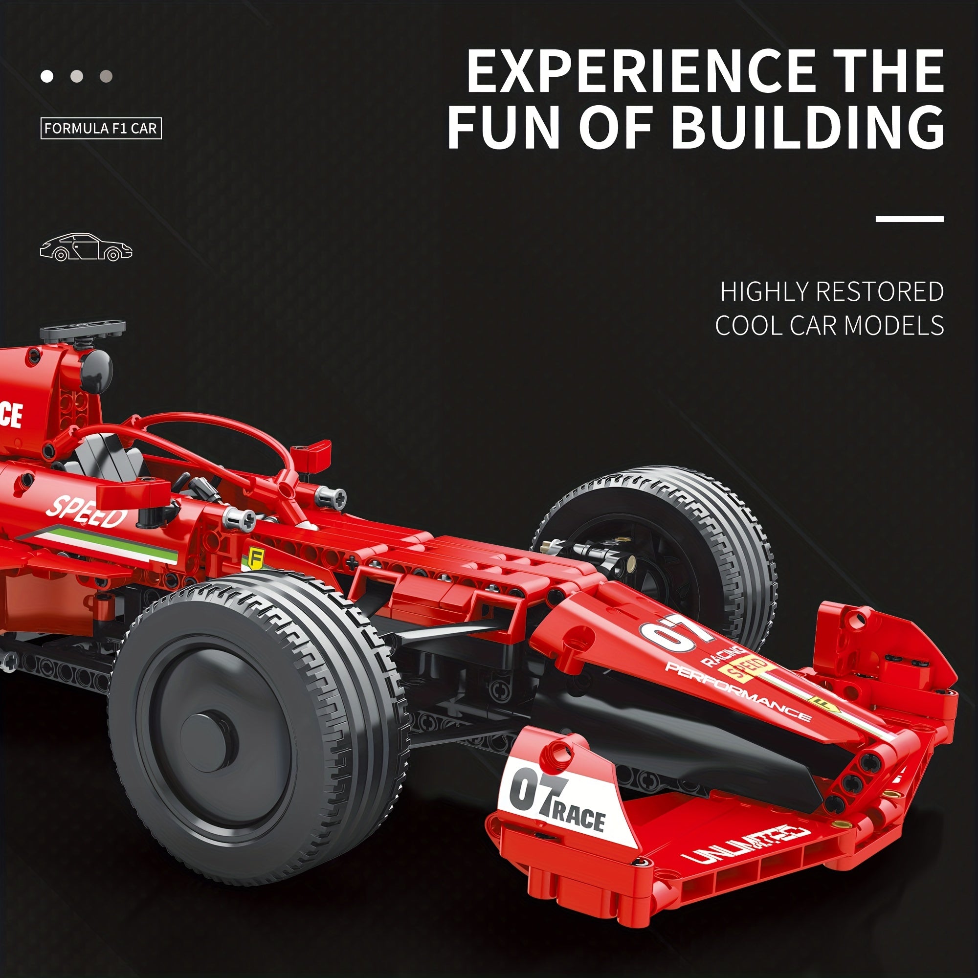 Reobrix 11007 Red RC Building Blocks Car Toy