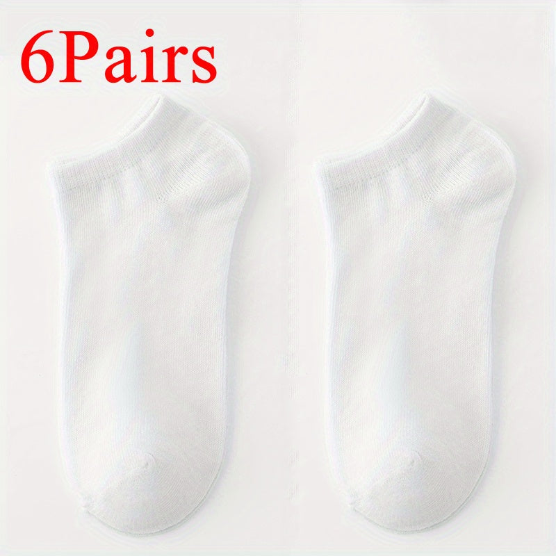 6 Pairs Cotton Mid-Calf Socks for Men and Women