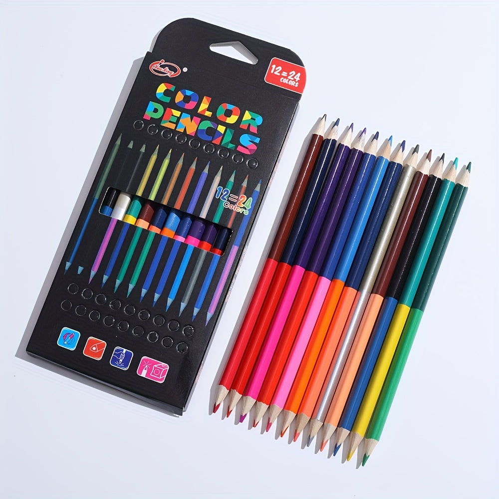 Triangle Rod 12pcs 24 Colors Student Stationery