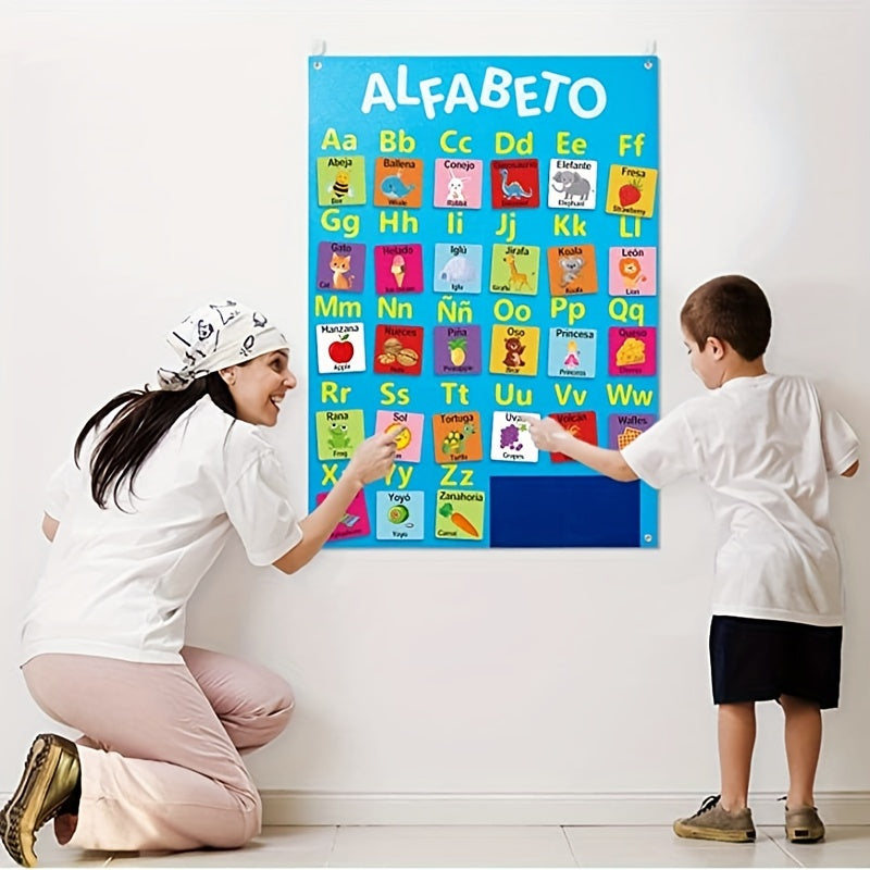 Interactive Felt Busy Board for Kids English Spanish & Storytelling