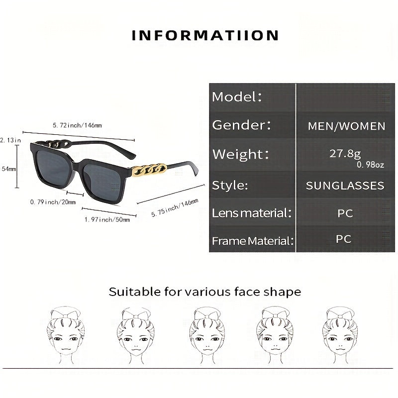 Y2K Jelly Sunglasses Summer UV400 Sun Shades Glasses Chain
