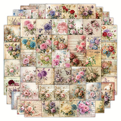 60pcs Waterproof Flower Sticker Pack Vibrant Vinyl Decals for Laptops Water Bott