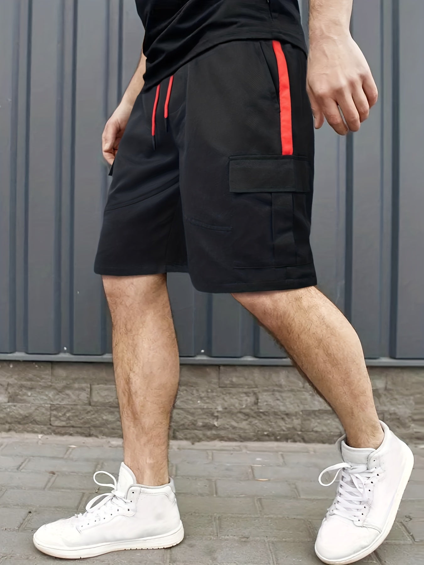 Men's Casual Pocket Waist Drawstring Cargo Shorts For Summer Outdoor Activities