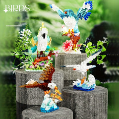 Bird Family Building Blocks Toy Mixed Animal Figurine Educational Creative Play
