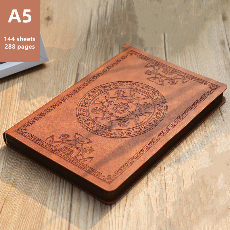 Retro A5 Notebook PU Leather Diary with Embossing - Perfect Gift