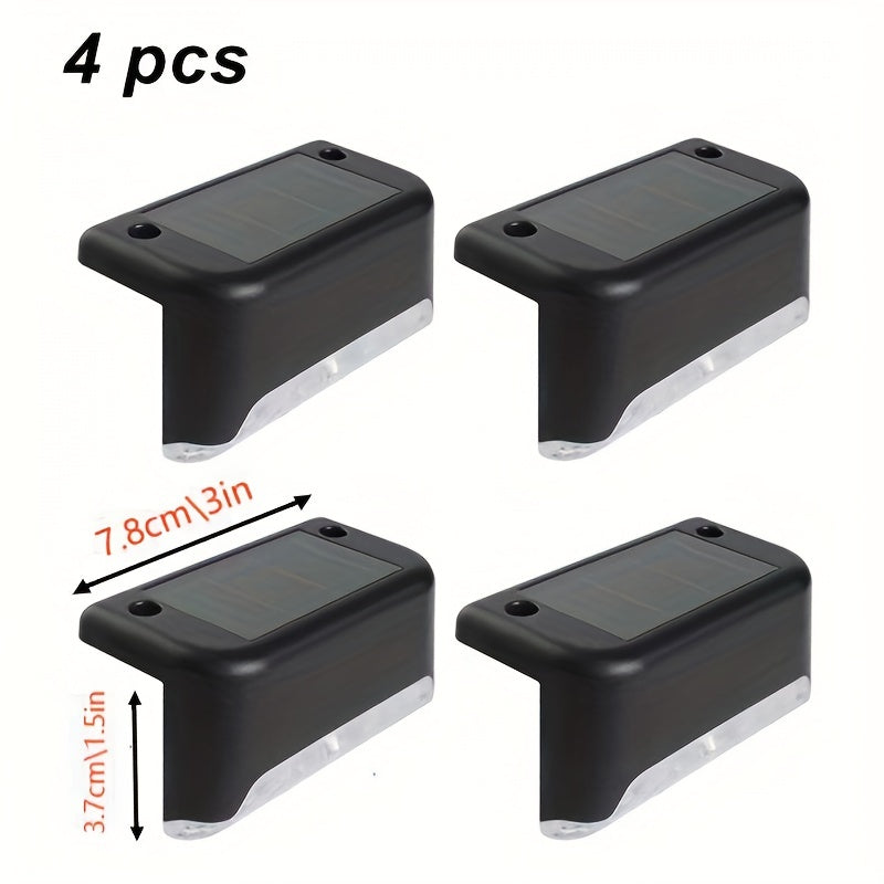 4pcs Solar Deck Lights Waterproof LED Landscape Light