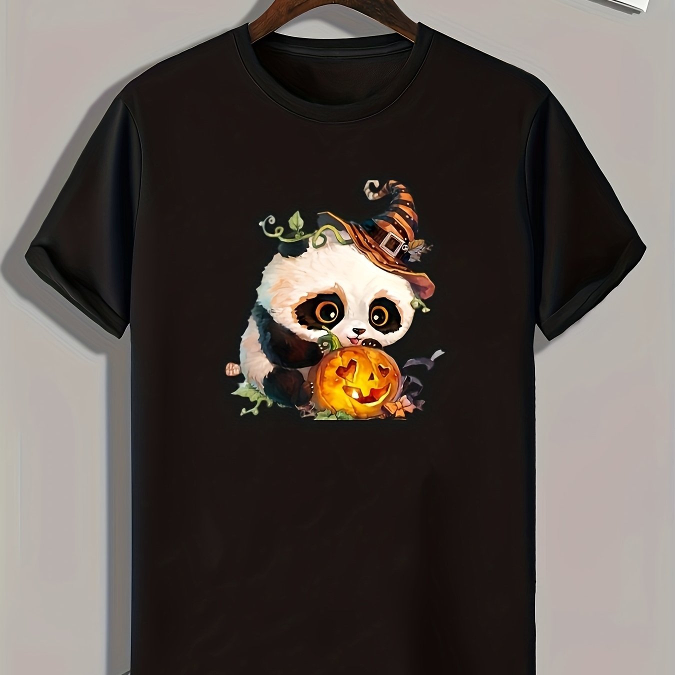 Panda Print Men's Graphic T-shirt for Summer