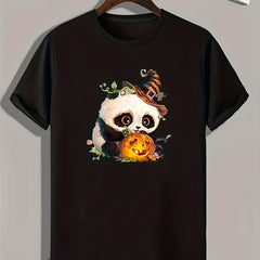 Panda Print Men's Graphic T-shirt for Summer