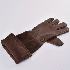 Breathable Leather Gauntlet Pruning Gloves With Long Sleeve