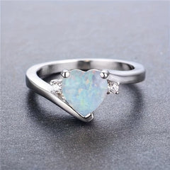 Moonstone Heart Rhinestone Ring Gift For Men And Women