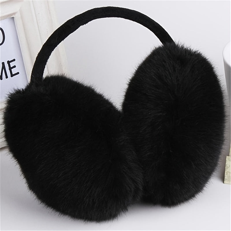 Winter Ear Muffs Faux Fur Ear Warmers Snap Closure Machine Washable Men Women