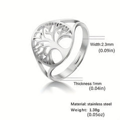 Tree Of Life Adjustable Ring Viking Stainless Steel Finger Rings