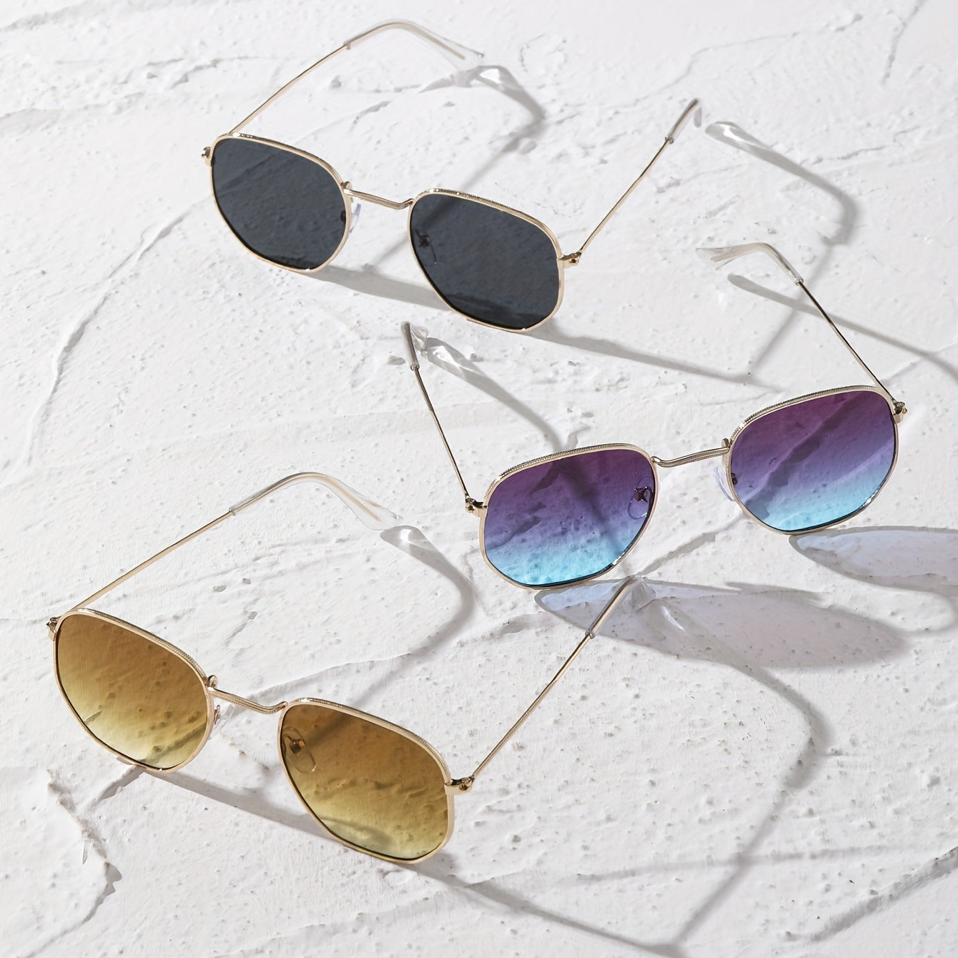 Square Metal Sunglasses Anti Glare UV400