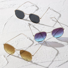 Square Metal Sunglasses Anti Glare UV400