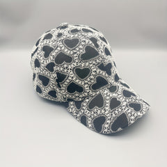 Geometric Embroidery Baseball Cap Heart Dot Pattern Dad Hats