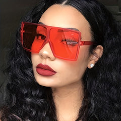 Oversized Square Sunglasses Flat Top UV400 Sun Shades Glasses