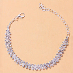Rhinestone Inlaid Chain Anklet for Wedding