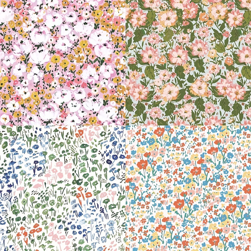 24 Sheets 6x6 Floral Scrapbook Paper Pad DIY Journaling Kit