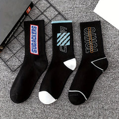 5 Pairs Letter Print Socks Crew Mid Tube Women's Stockings