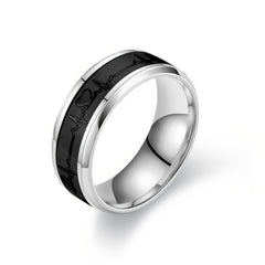 Heart-shaped Titanium Steel Ring Luminous Couple Ring