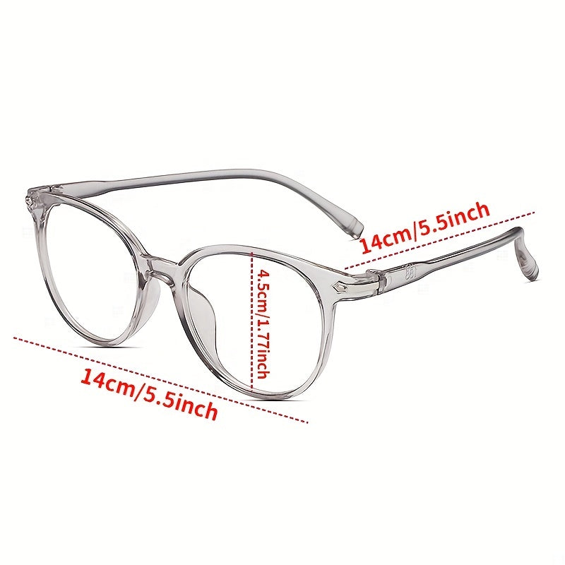 Translucent Round Clear Lens Glasses Lightweight Anti Light Glasses