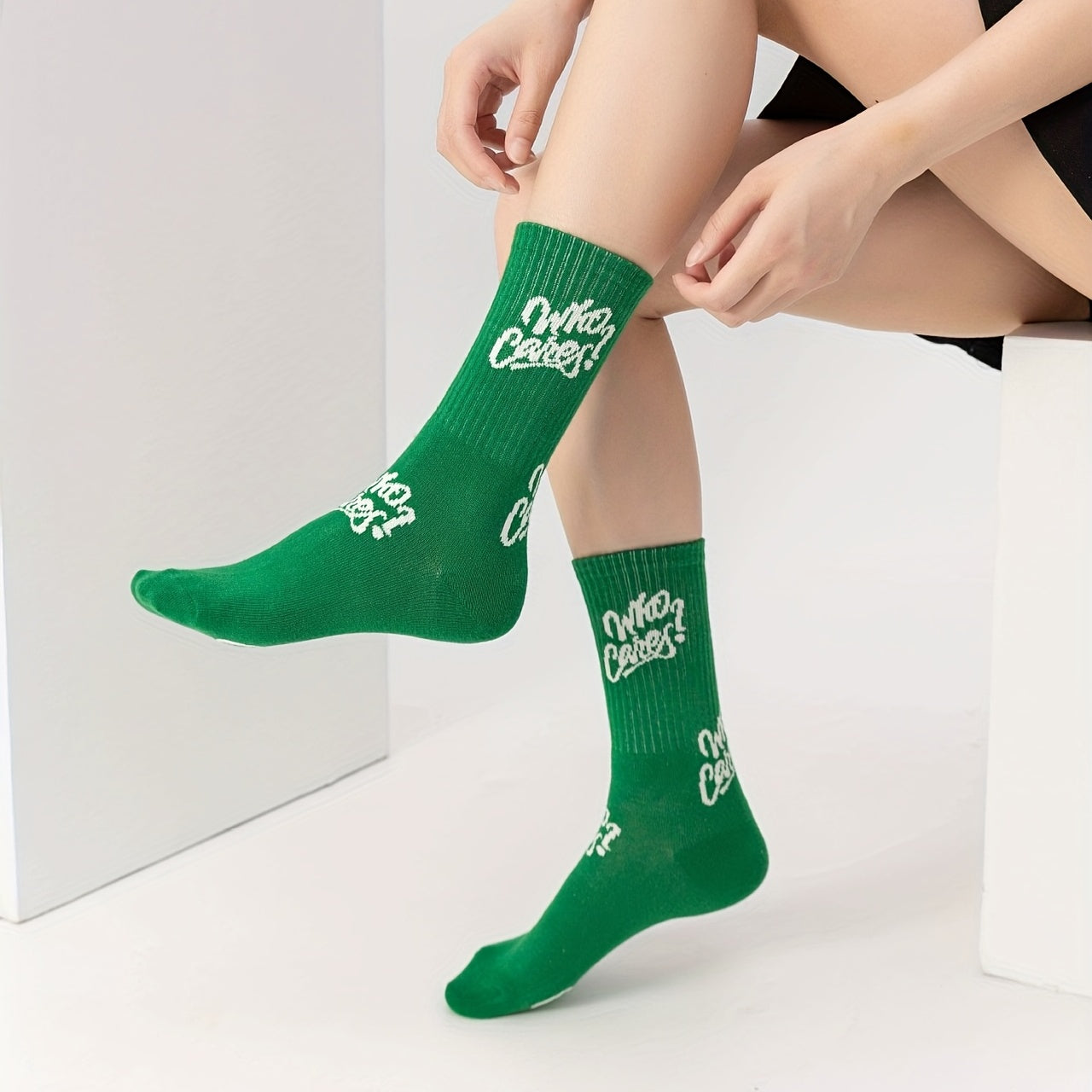 5 Pairs Letter Print Socks Mid Tube Women's Stockings